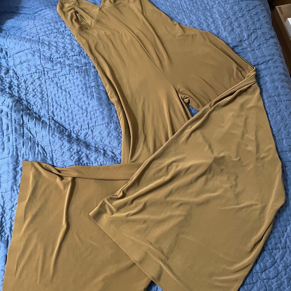 Norma Kamali Mustard Wide-Leg Jumpsuit